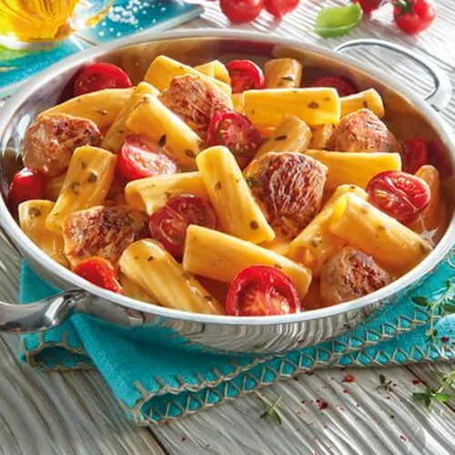 Abbildung Rigatoni Hähnchenpfanne